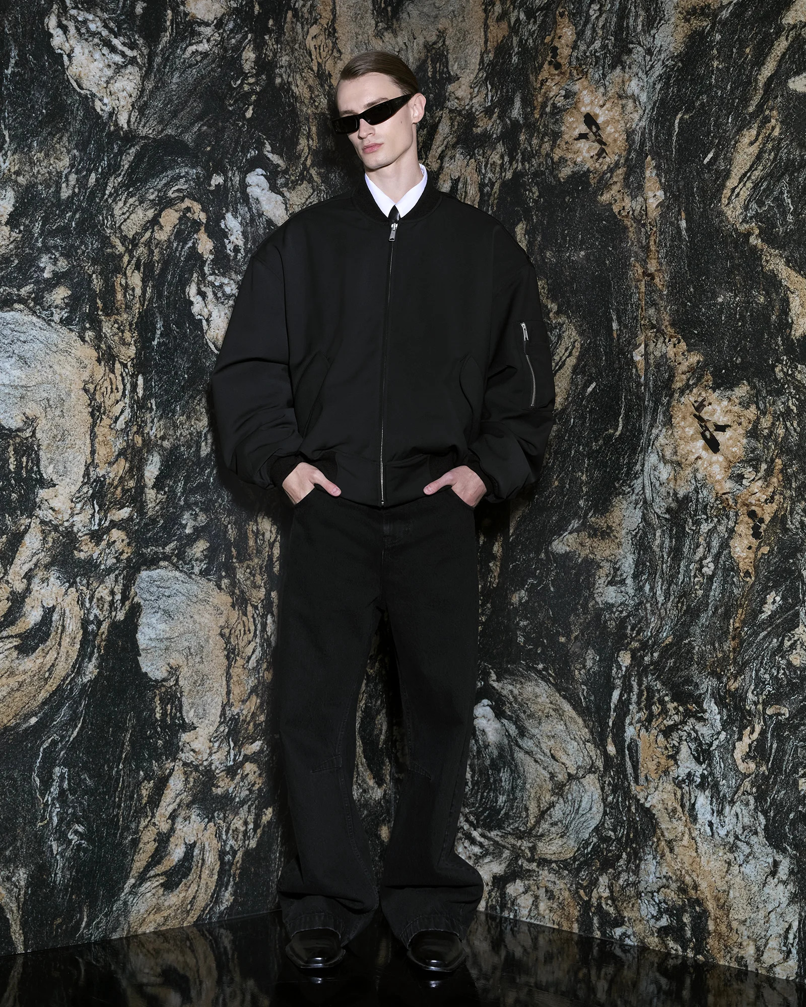 BROAD BOMBER WOOL BLACK WOOL - 5