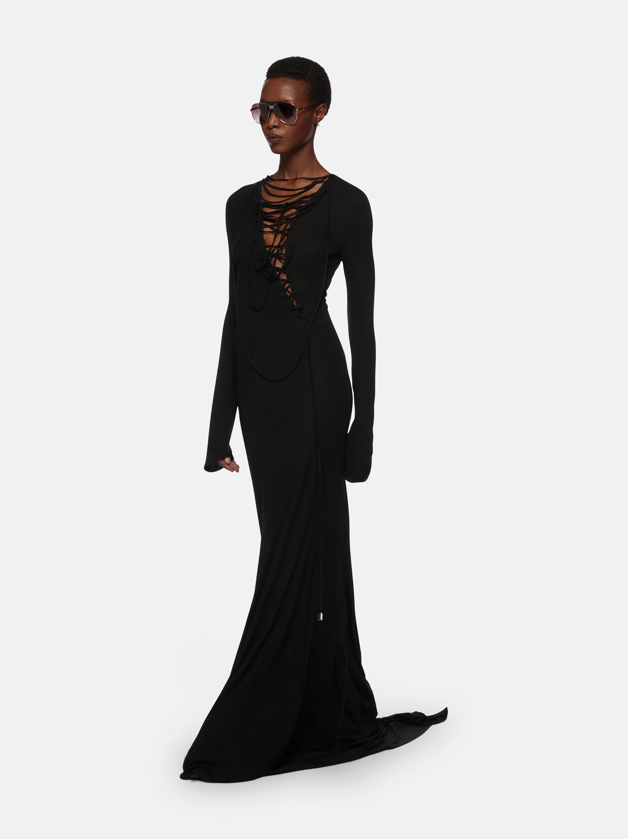 BLACK MIDI DRESS - 4