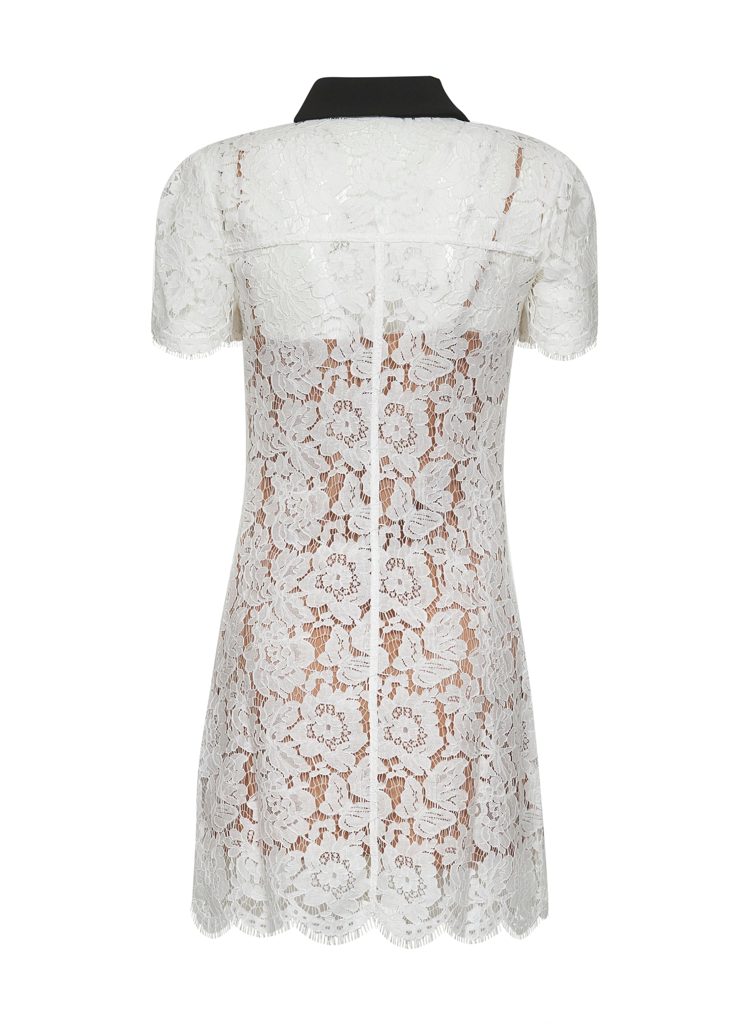White floral lace mini dress - 2