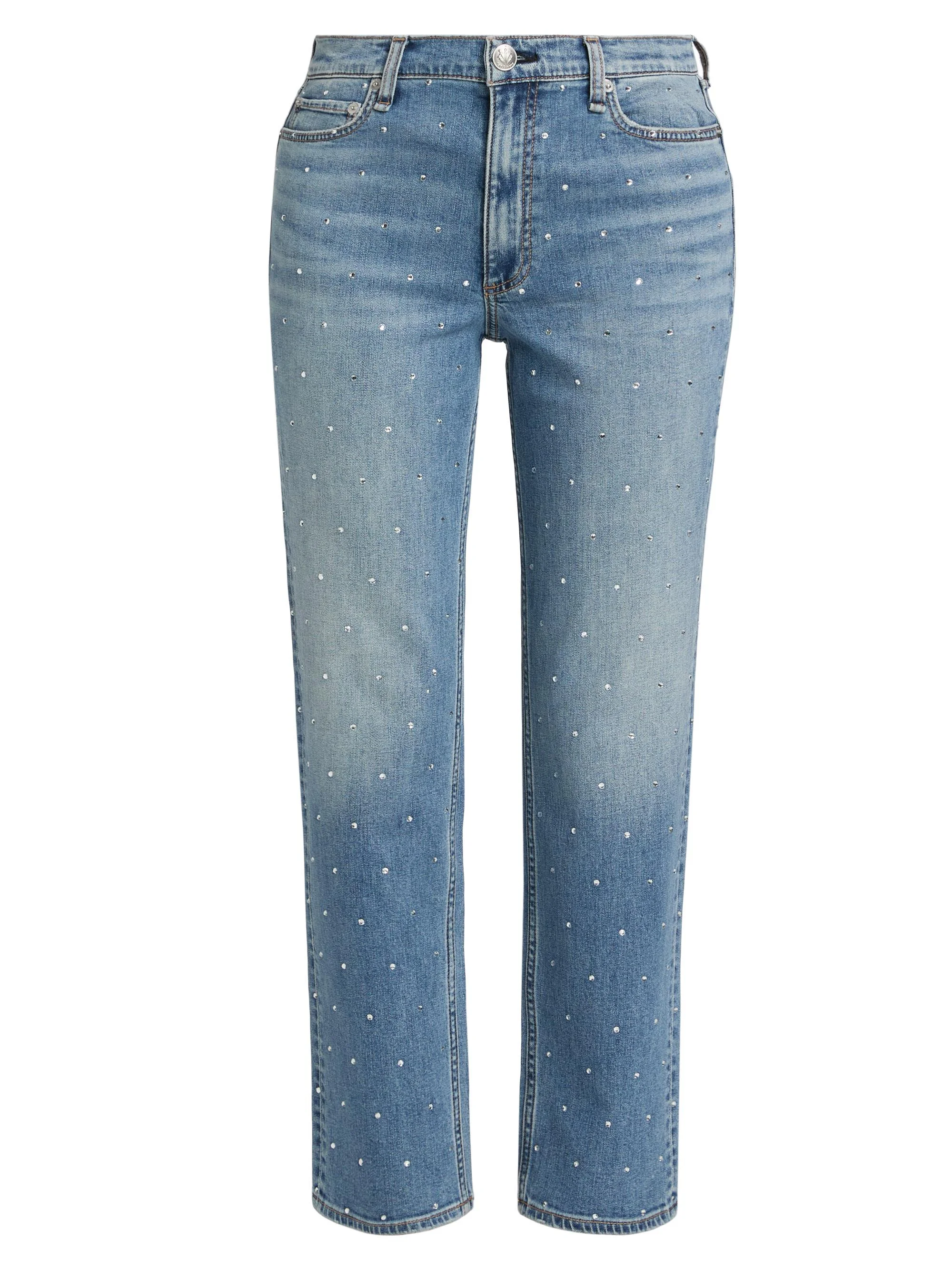 Women's Harlow Rhinestone-Embellished Straight Jeans - Orian Jewel - 1