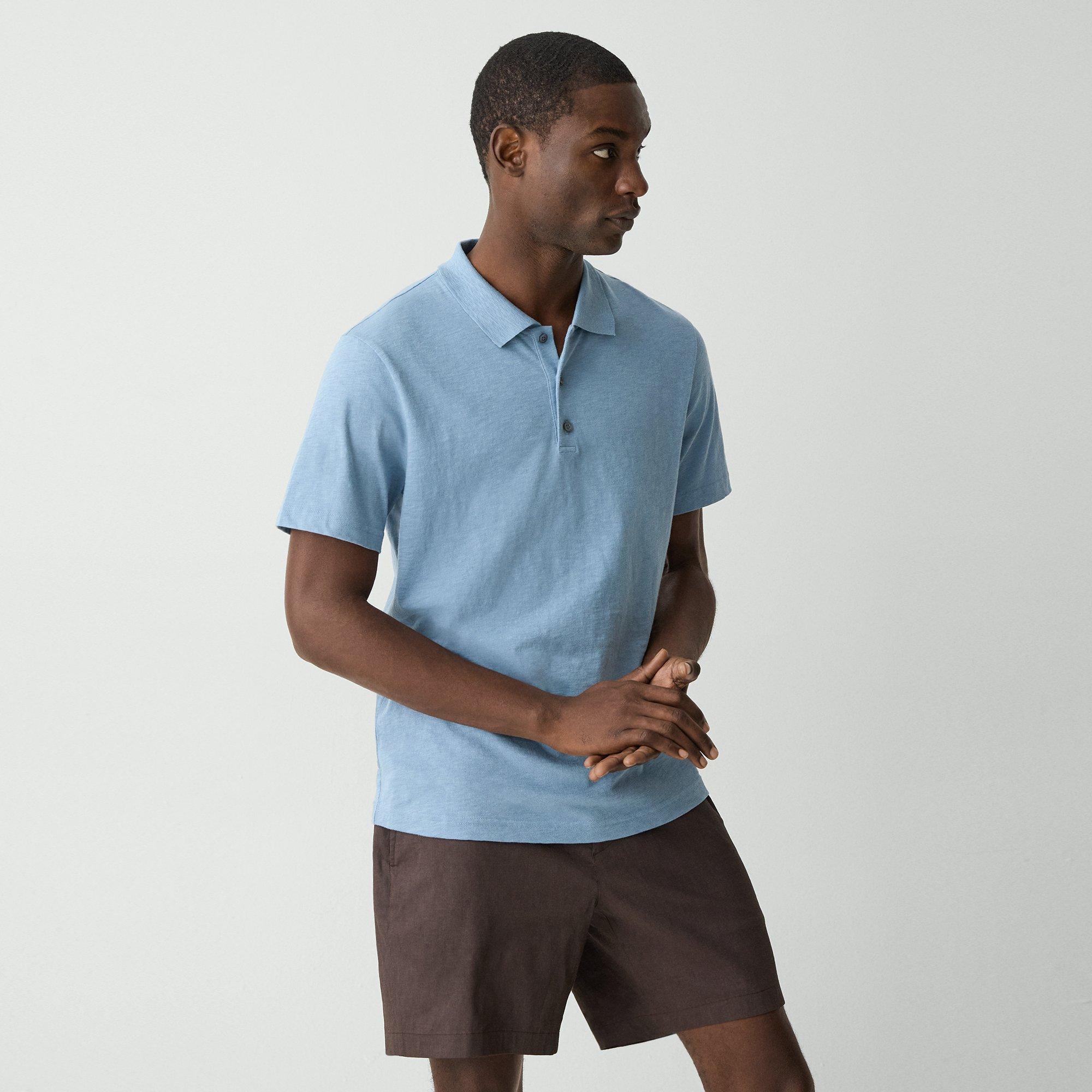 Bron Polo Shirt in Cosmos Slub Cotton - 3