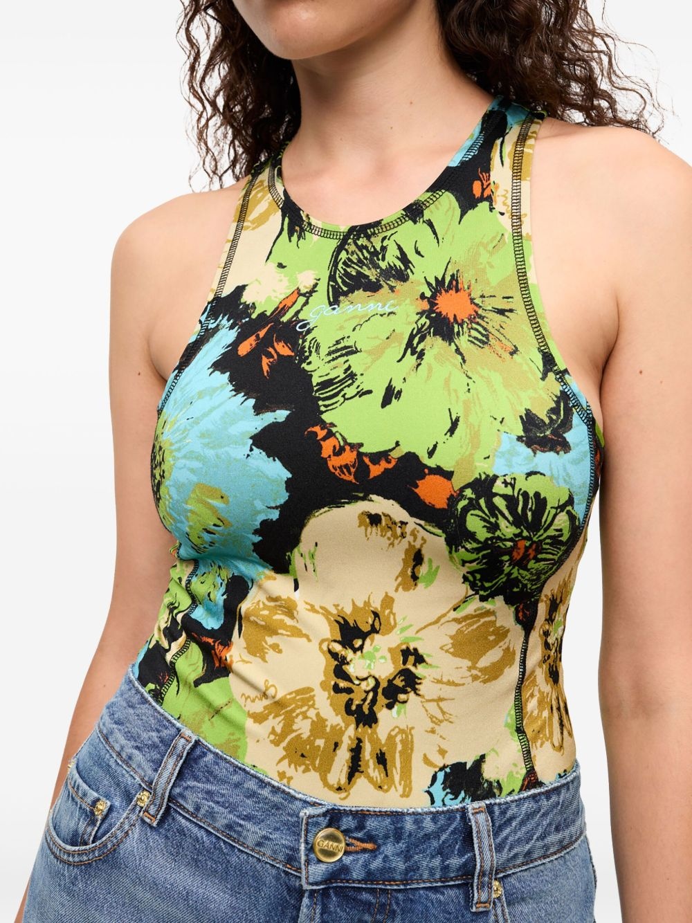 floral-print bodysuit - 5