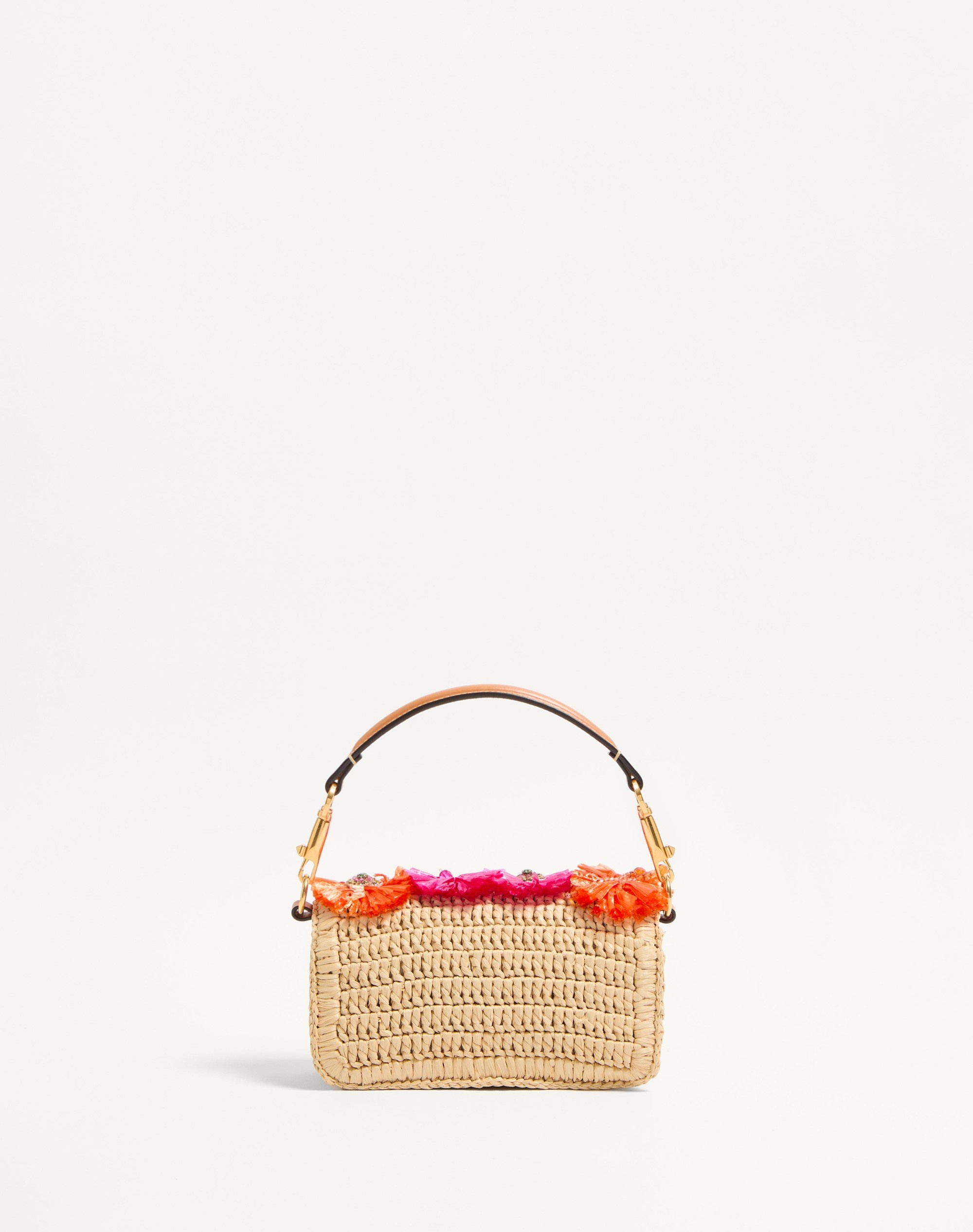 VALENTINO GARAVANI LOCÒ SMALL SHOULDER BAG IN WITH FLOWERS AND BEADS - 5