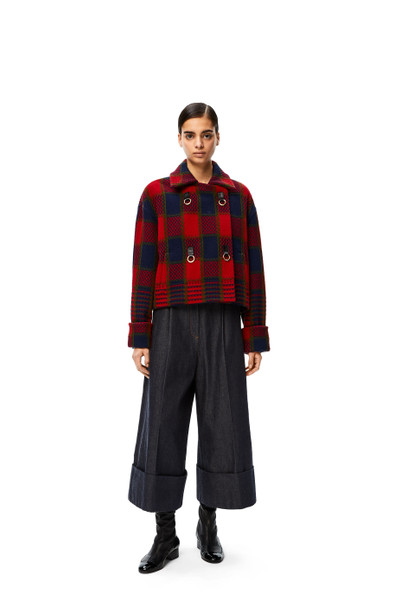 Loewe Cropped jacket in check wool outlook