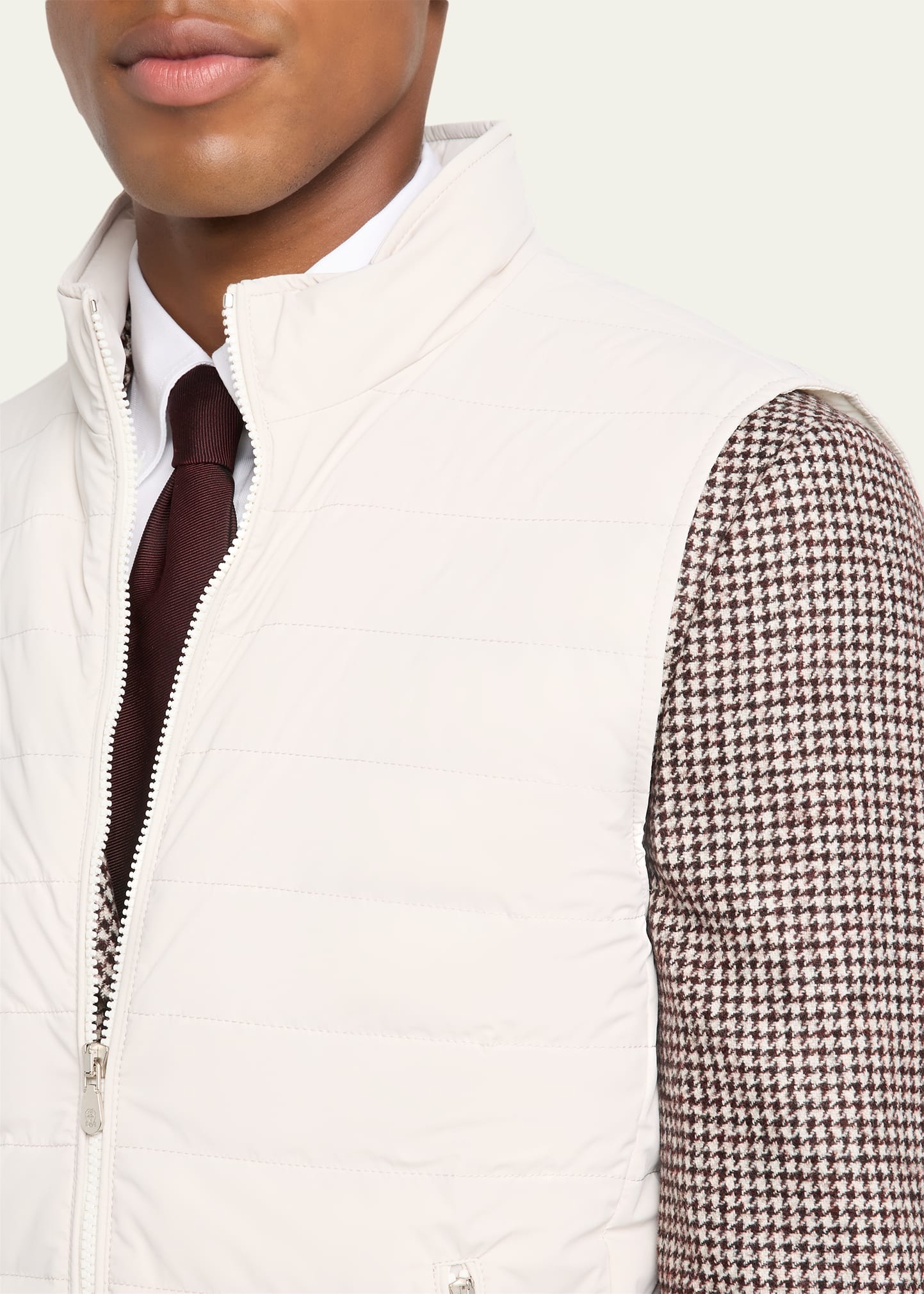 Men's Down Quilted Nylon Full-Zip Vest - 5