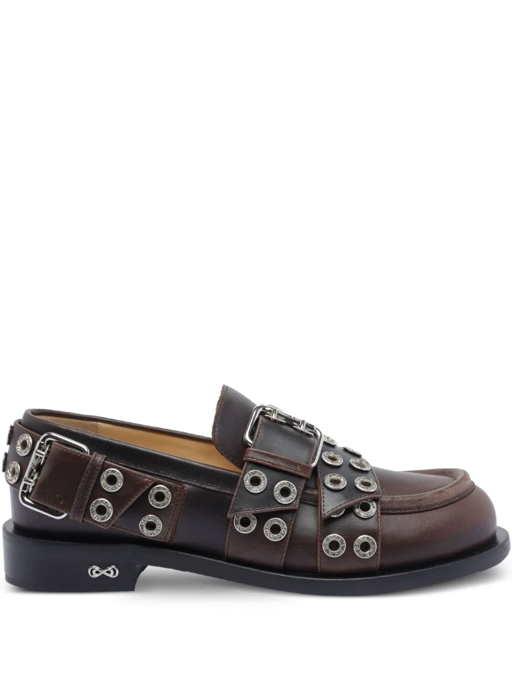 buckle-detail eyelet loafers - 1