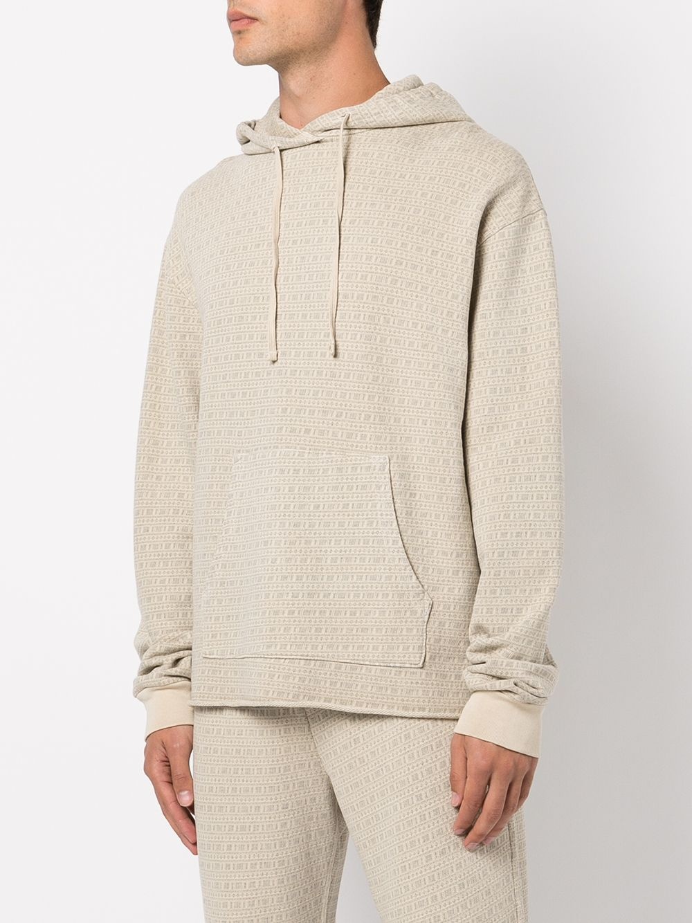 raw edge jacquard Terry hoodie - 3