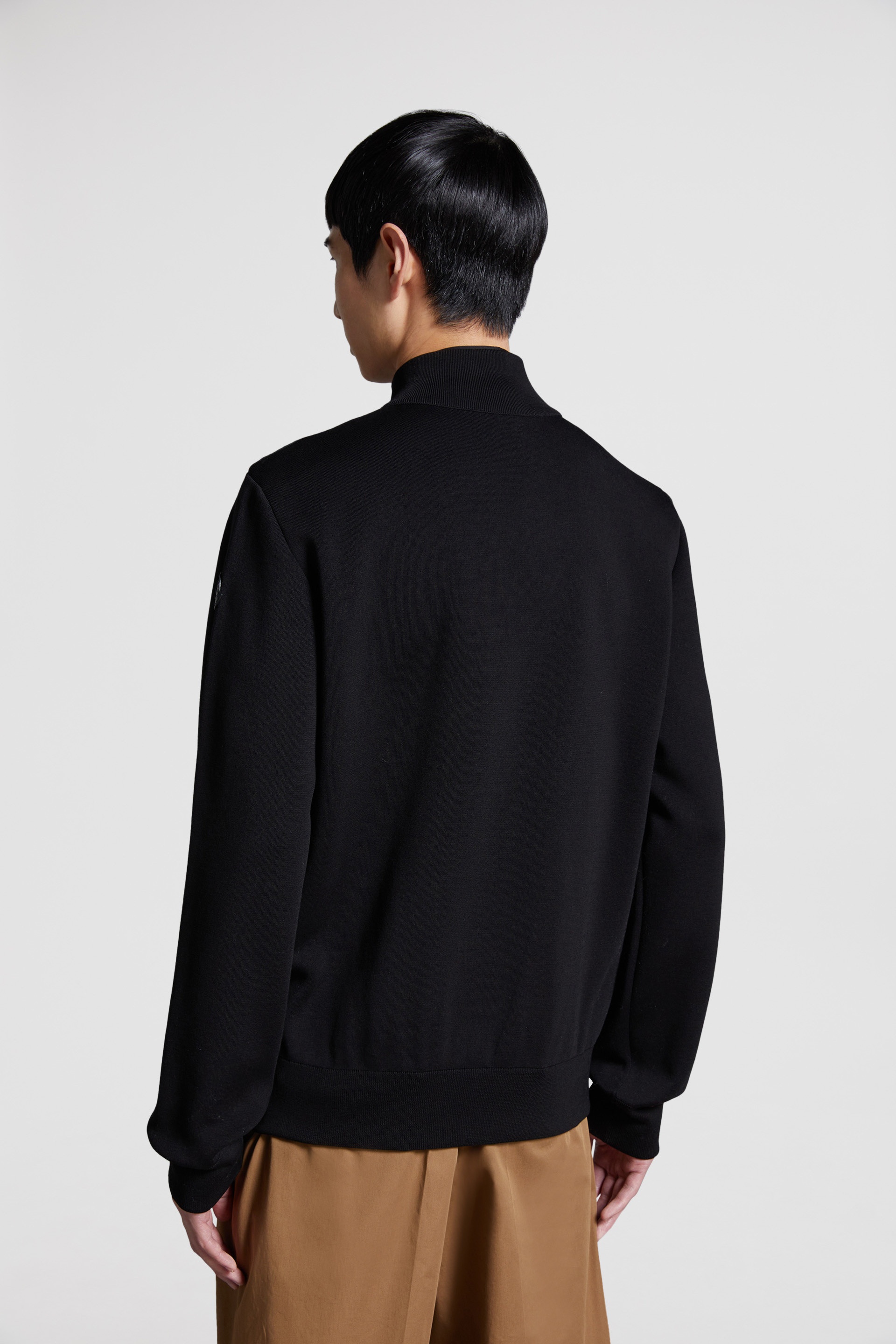 Padded Crêpe Cotton Zip-Up Cardigan - 5