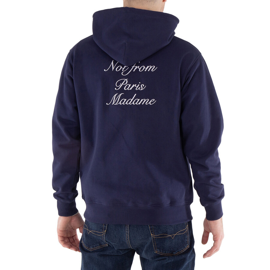 Drole De Monsieur Men's Navy Calligraphie Slogan Hoodie - 3