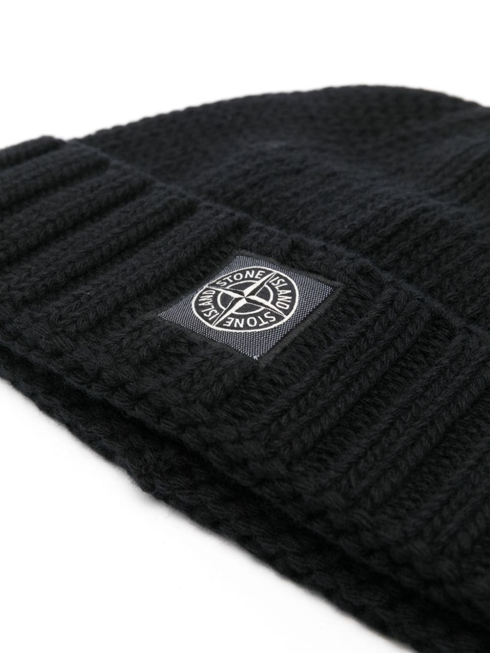 Compass-patch wool beanie - 2
