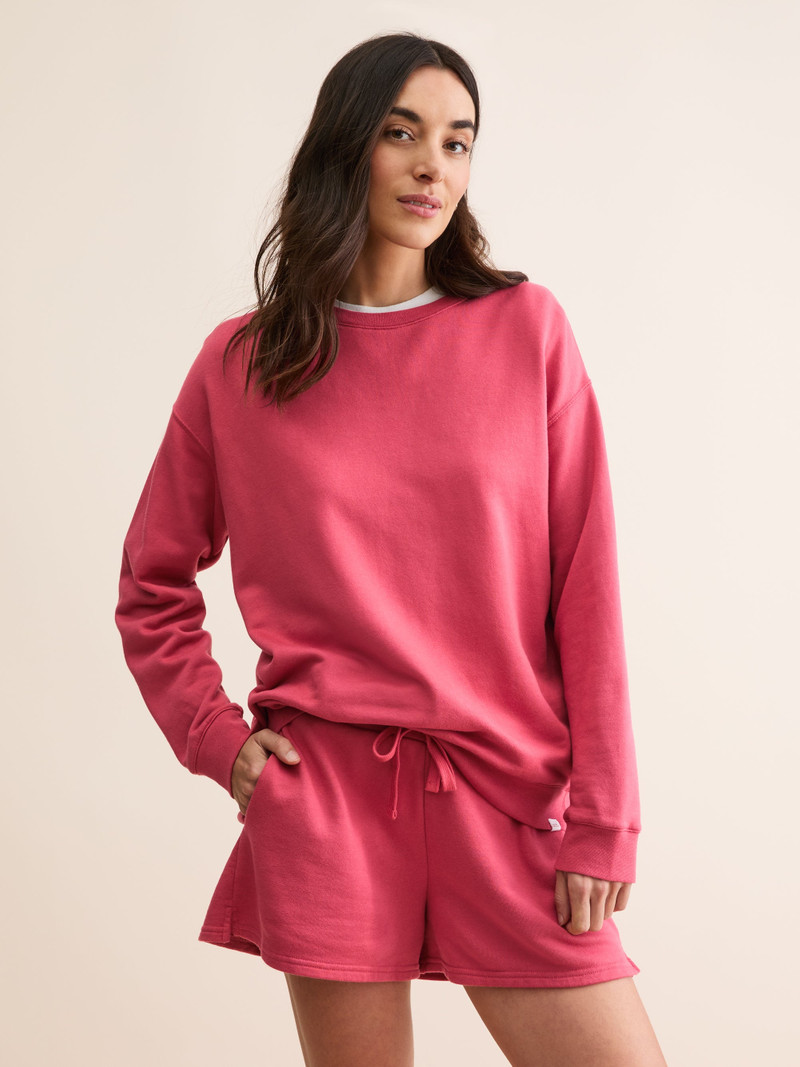 Derek Rose Women's Sweatshirt Quinn Cotton Modal Garnet Red outlook