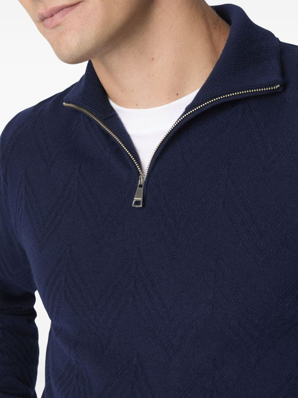 herringbone half-zip sweater - 4