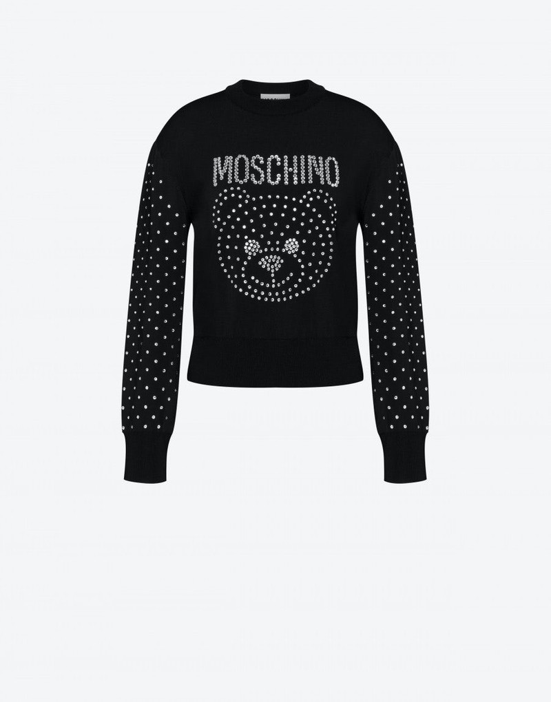 CRYSTAL TEDDY SHINY VISCOSE SWEATER 1