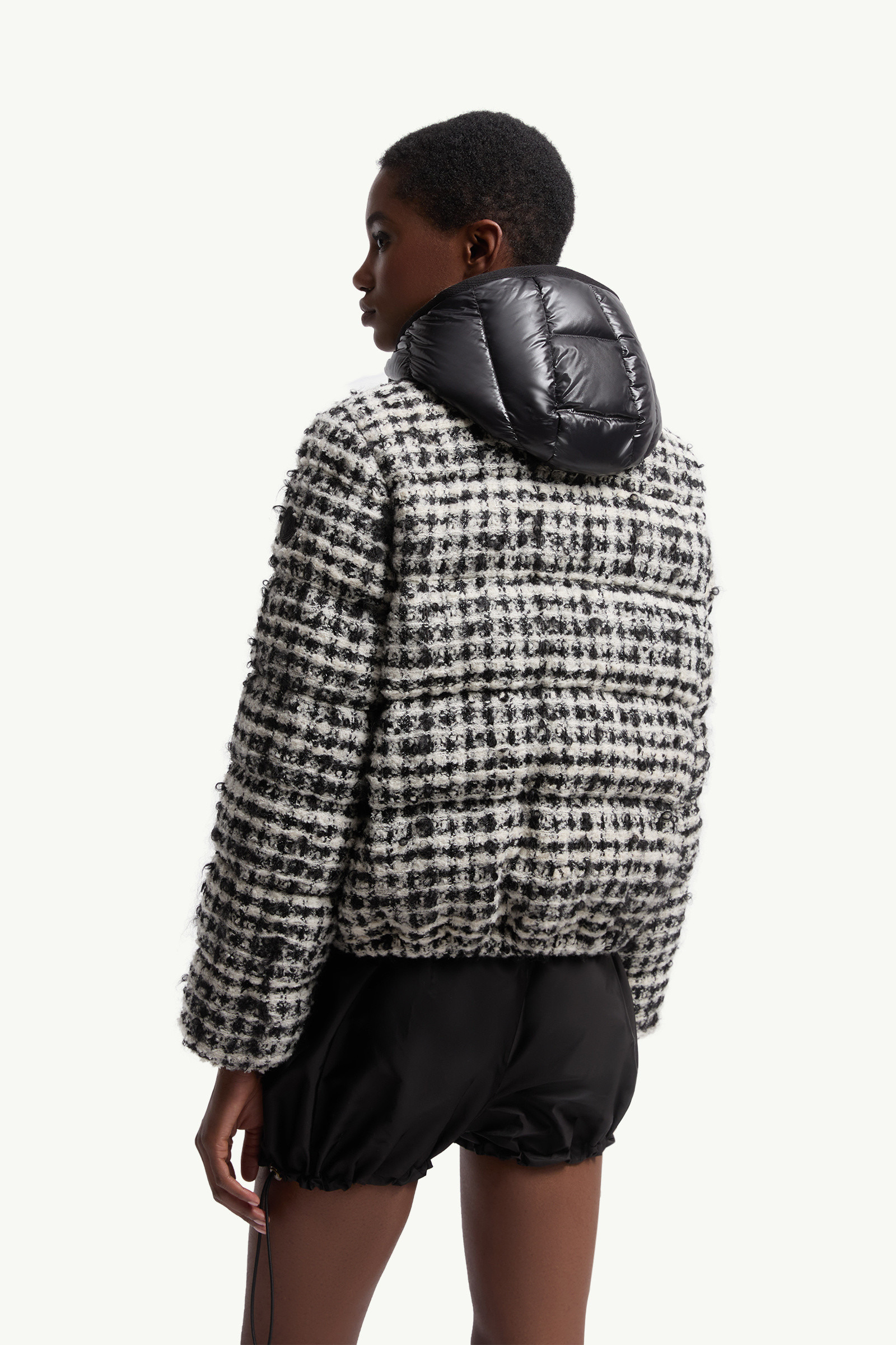 Andronne Tweed Hooded Short Down Jacket - 5