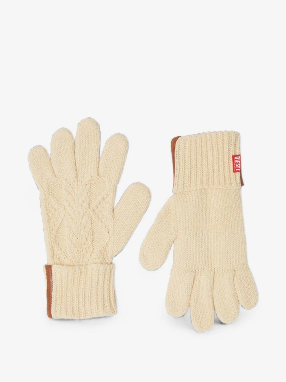 knitted gloves in wool and cotton - 1