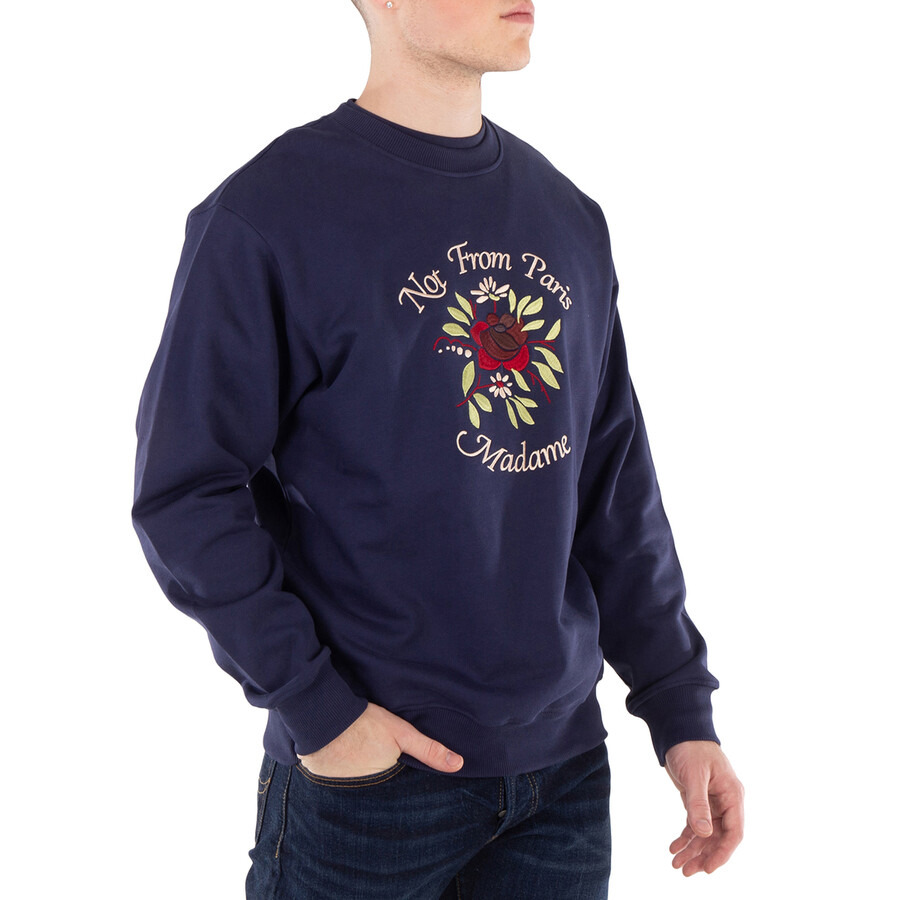 Drole De Monsieur Men's Navy Slogan Fleurs Le Sweatshirt - 2
