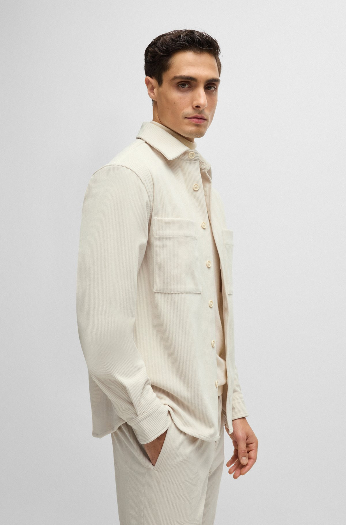 RELAXED-FIT SHIRT IN CORDUROY WITH KENT COLLAR - 6