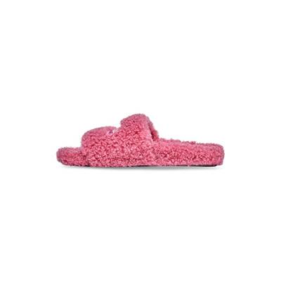 BALENCIAGA Women's Furry Slide Sandal in Light Pink outlook