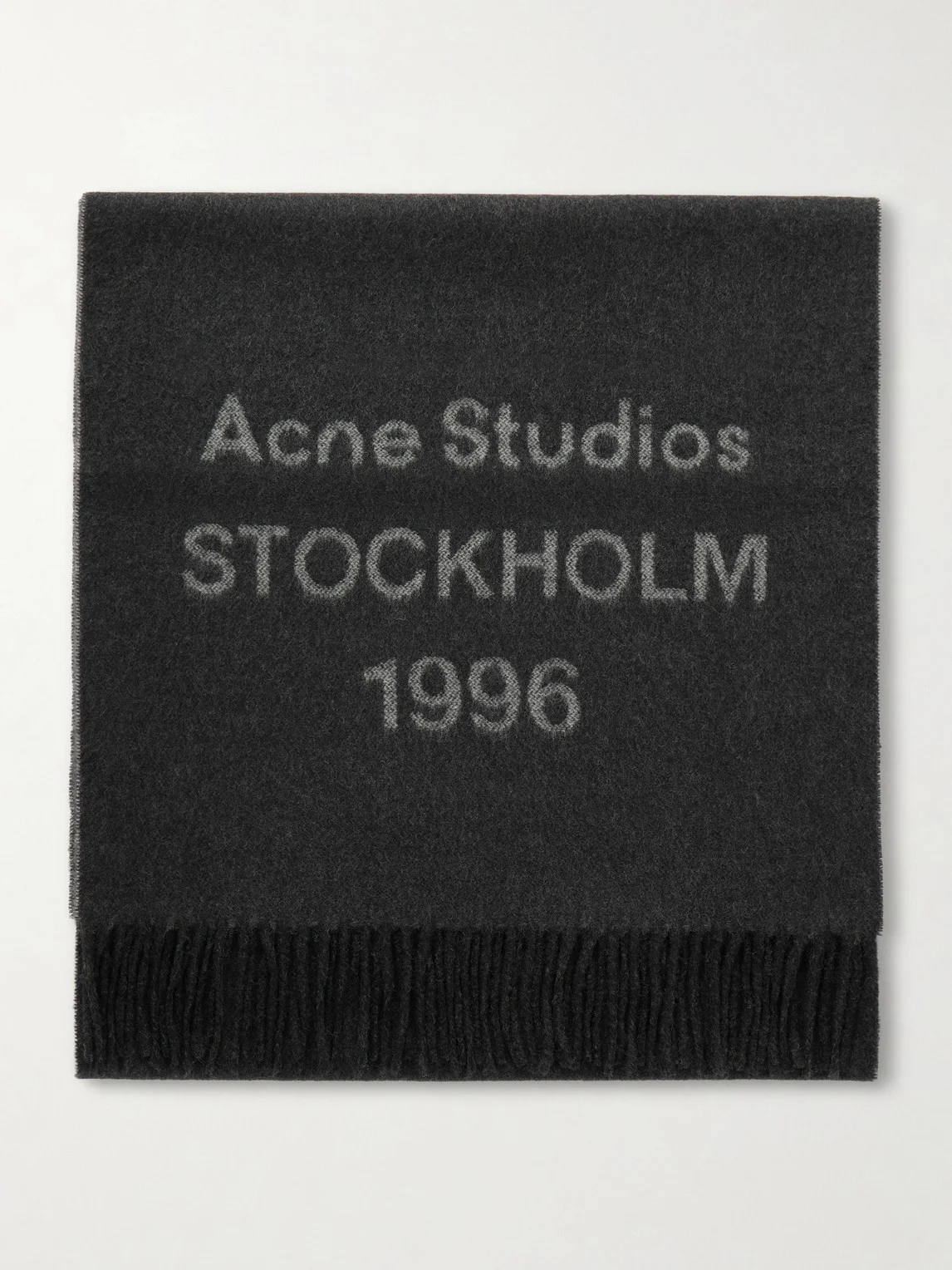 Venus 1996 Logo-Jacquard Fringed Wool Scarf - 1