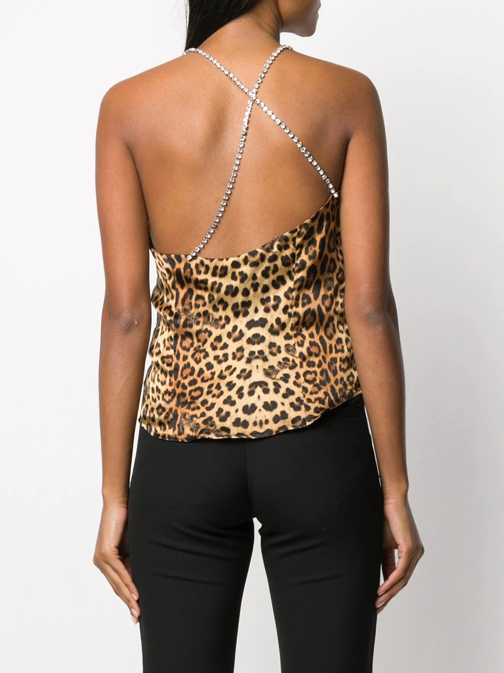 leopard-print silk tank top - 4