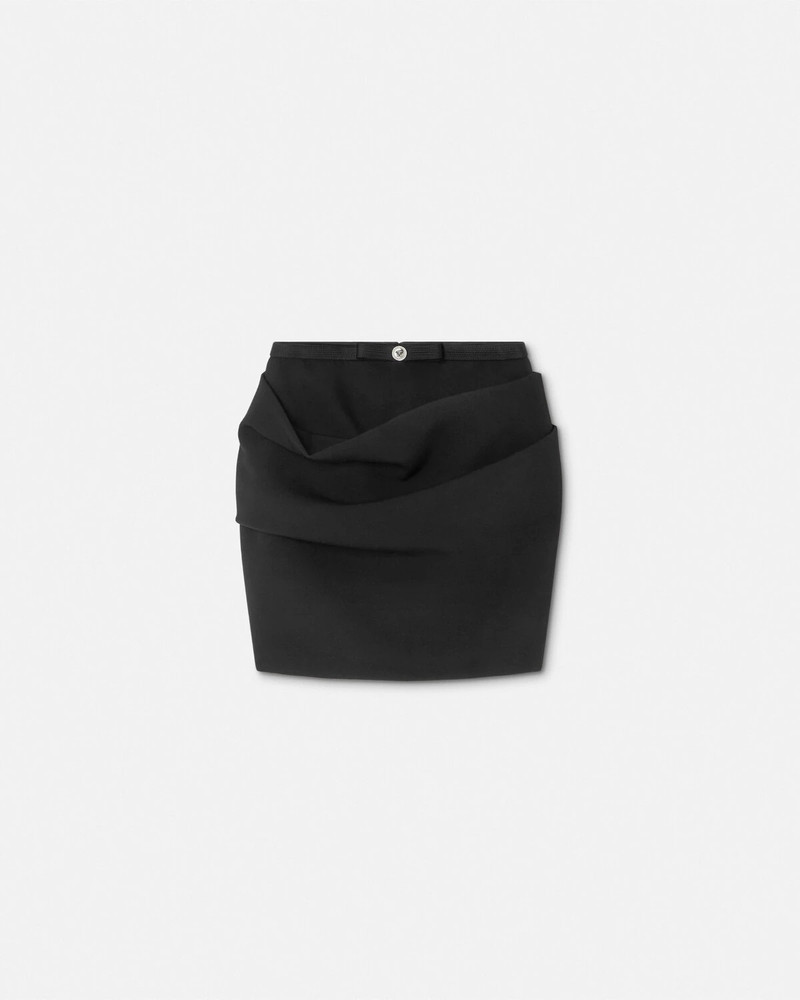 Wool Gabardine Draped Skirt - 1