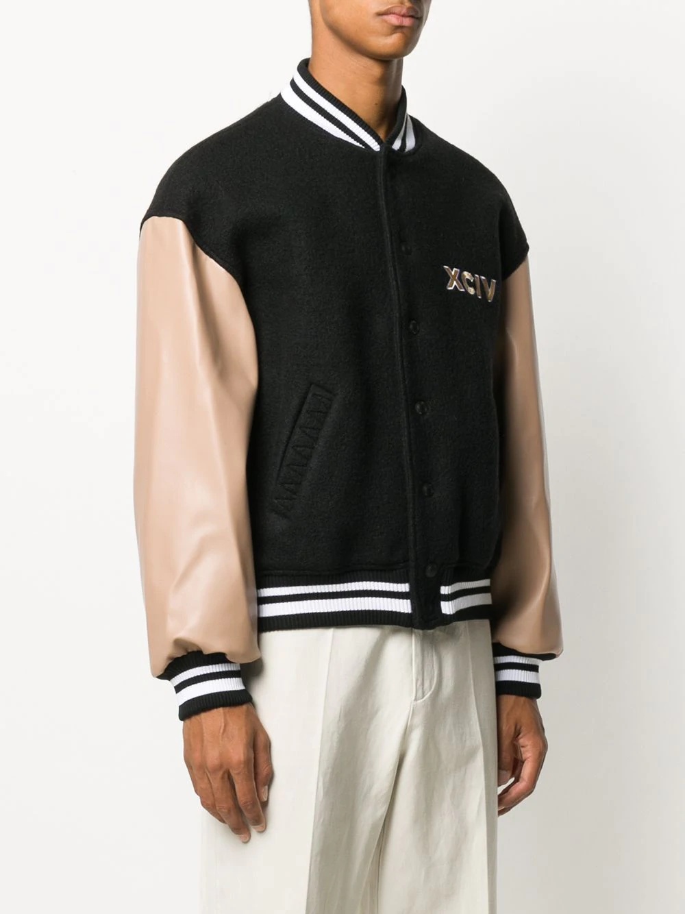 embroidered logo bomber jacket - 3