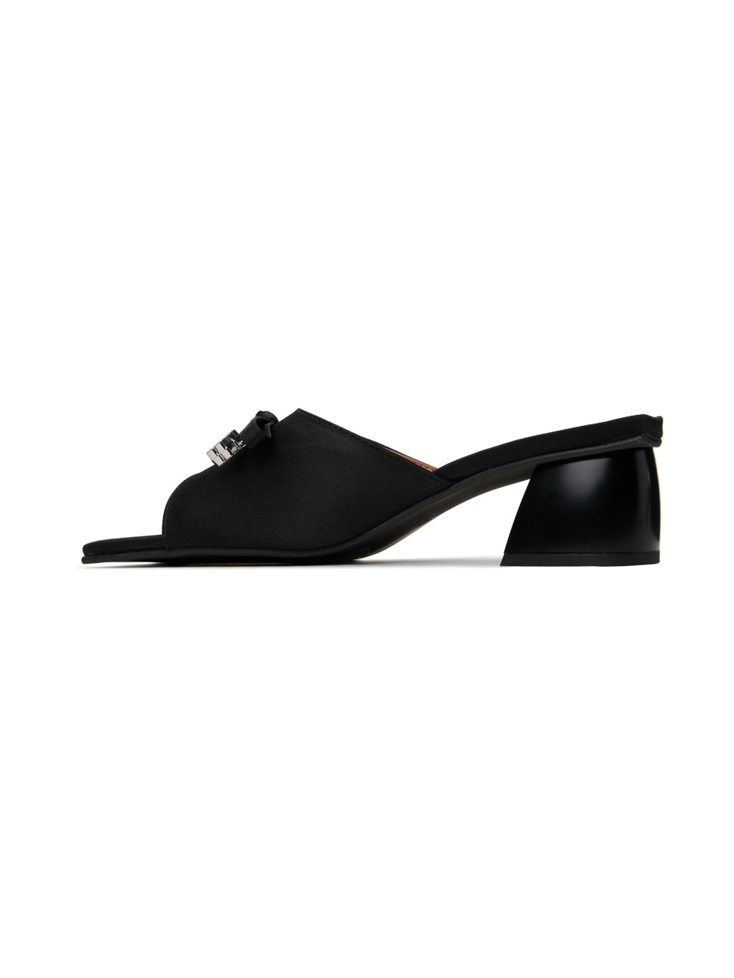 Black Butterfly Bow Mules - 3