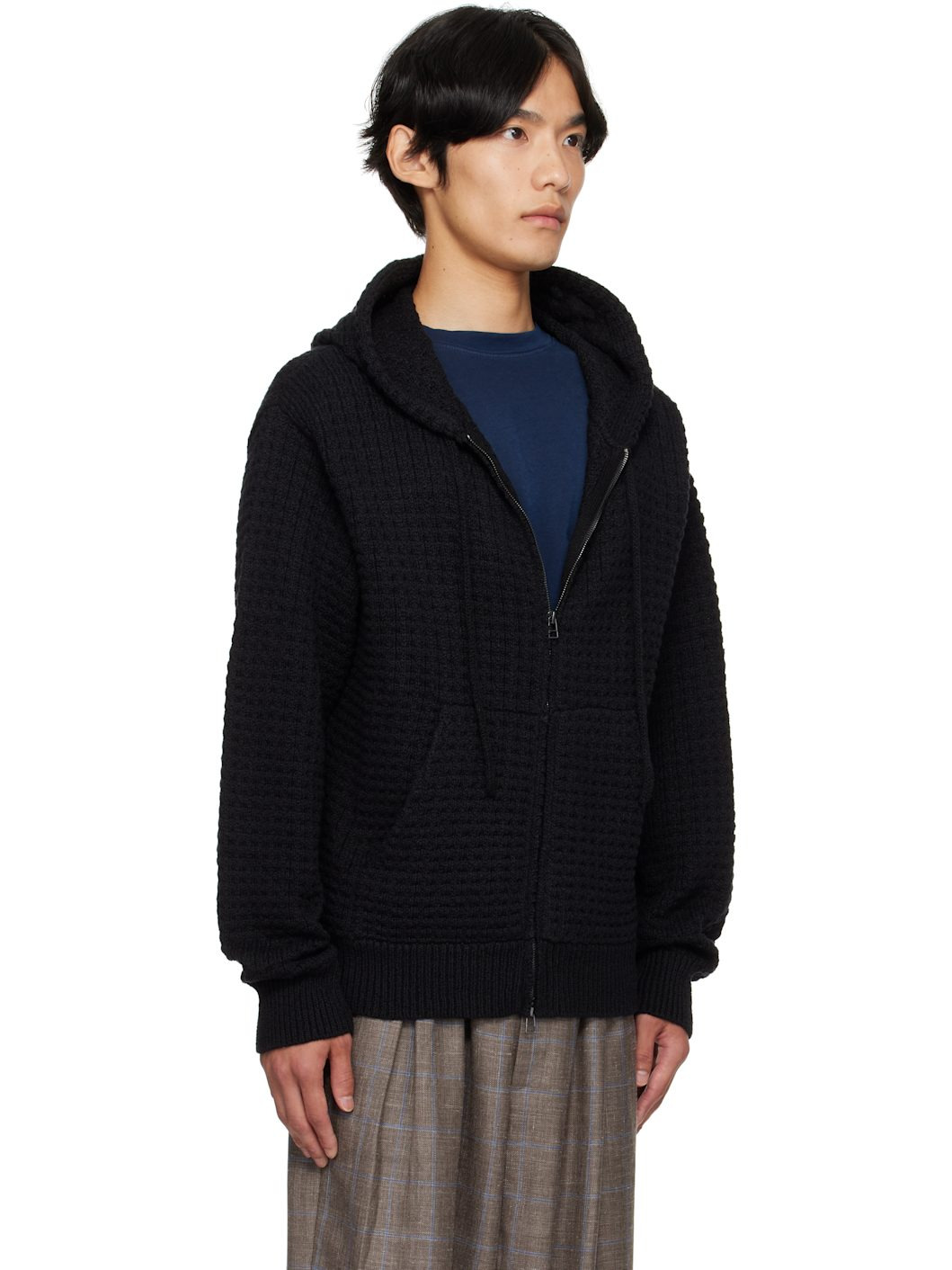 Black Nora Lite Check Zip Hoodie - 2