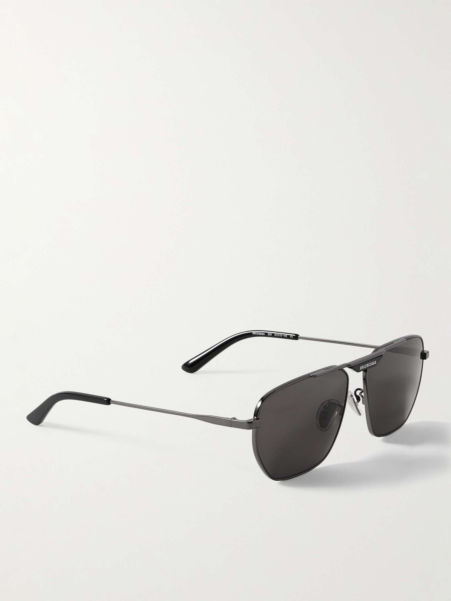 VIP【関税送料無料】希少 Balenciaga Tag 2.0 Sunglasses BALENCIAGA Tag 2.0 Aviator-Style Gunmetal-Tone Sunglasses