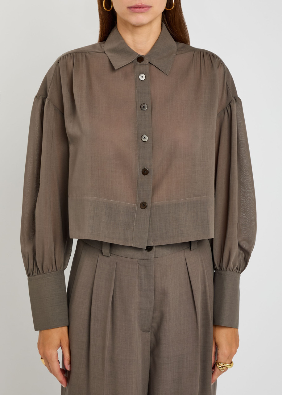 Joseph Anais Cropped Wool-blend Shirt - 2