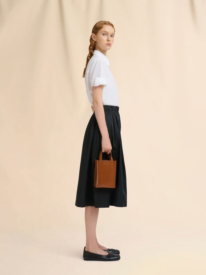 Marni MUSEO NANO BAG IN BROWN LEATHER outlook