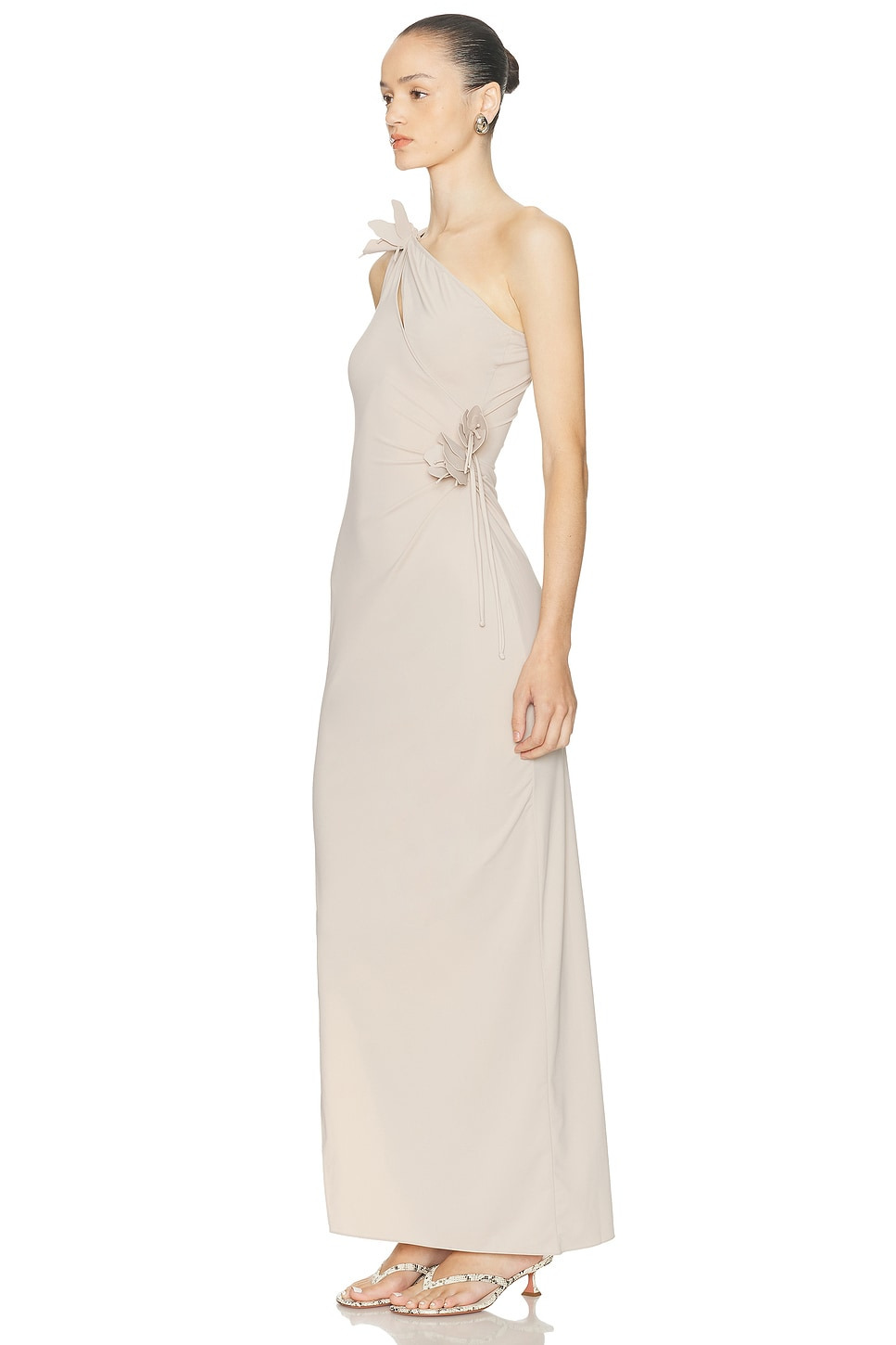 Asymmetric Flower Gown - 3