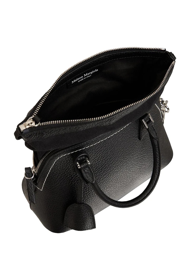 5AC MINI GRAINED LEATHER TOP HANDLE BAG - 7