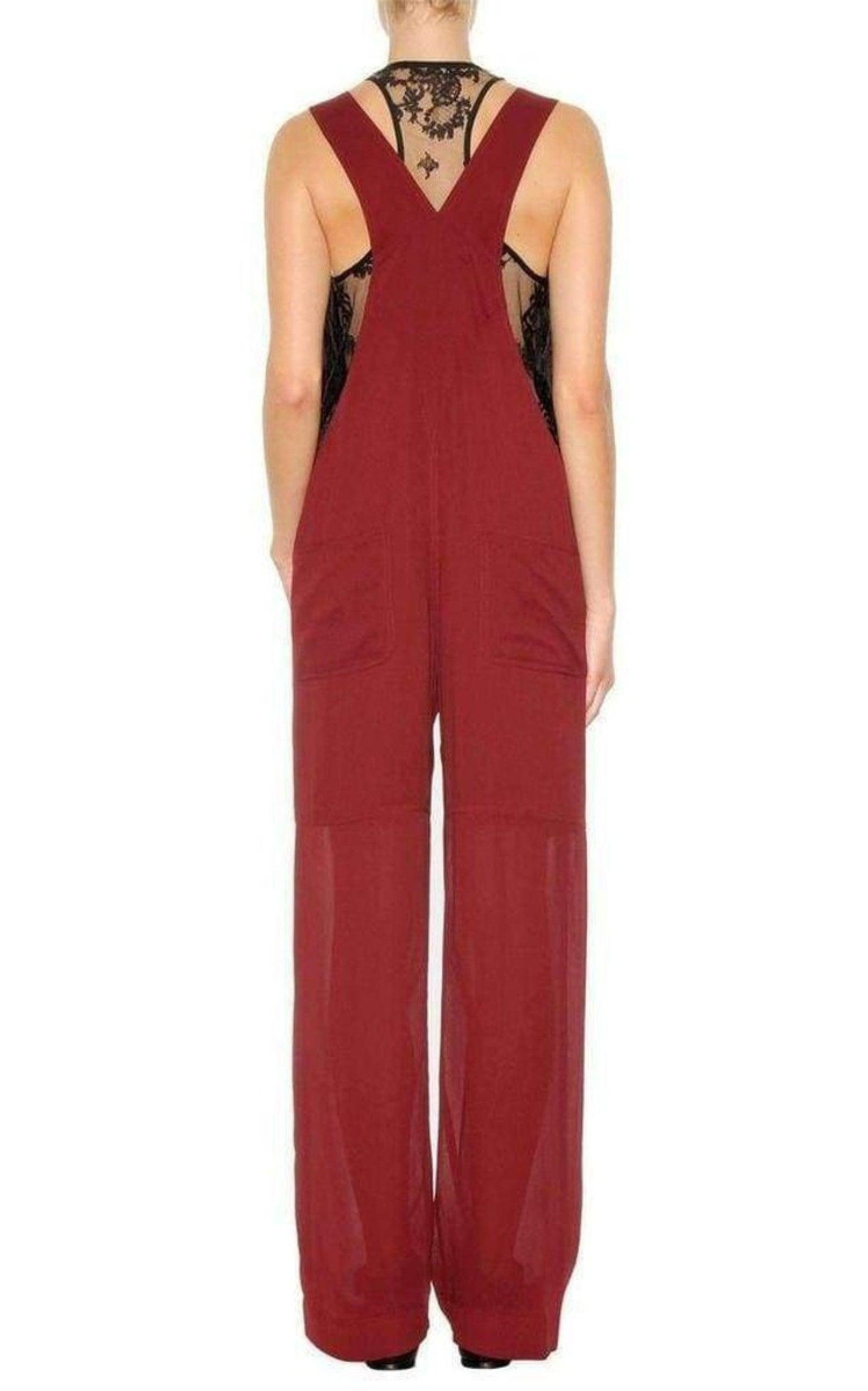 Burgundy Cheer Panel Jumpsuit - 3