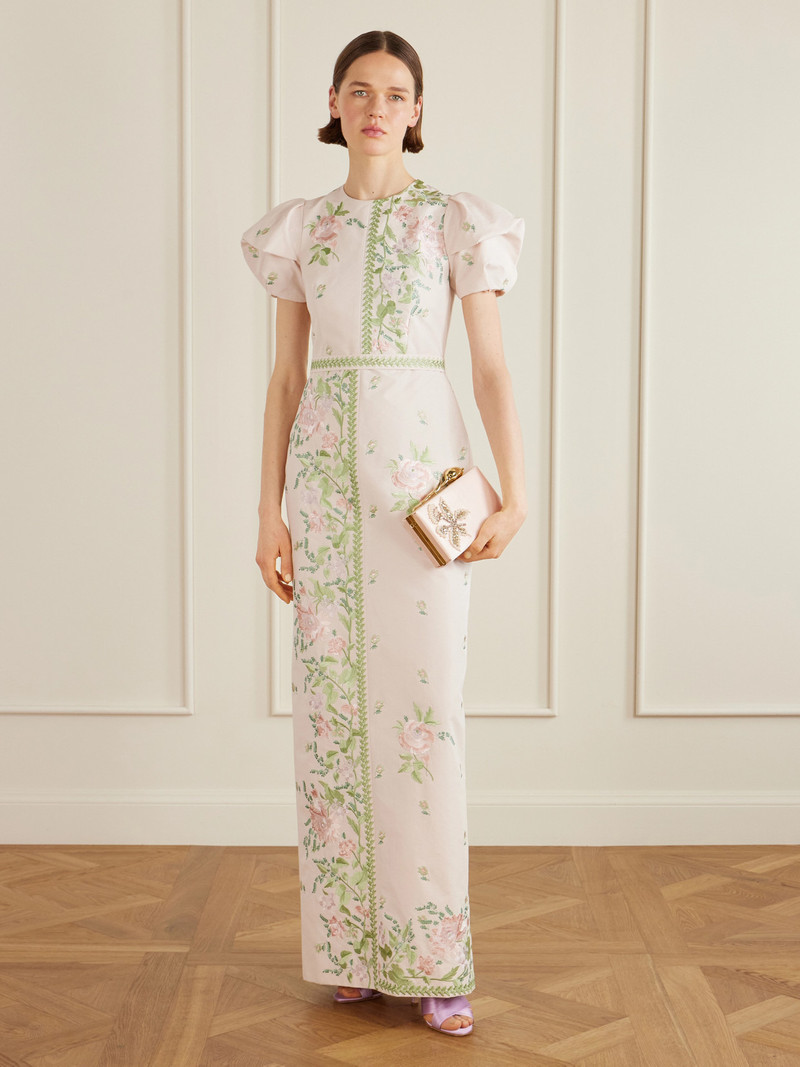 Erdem Floral-embroidered Cotton-faille Gown outlook