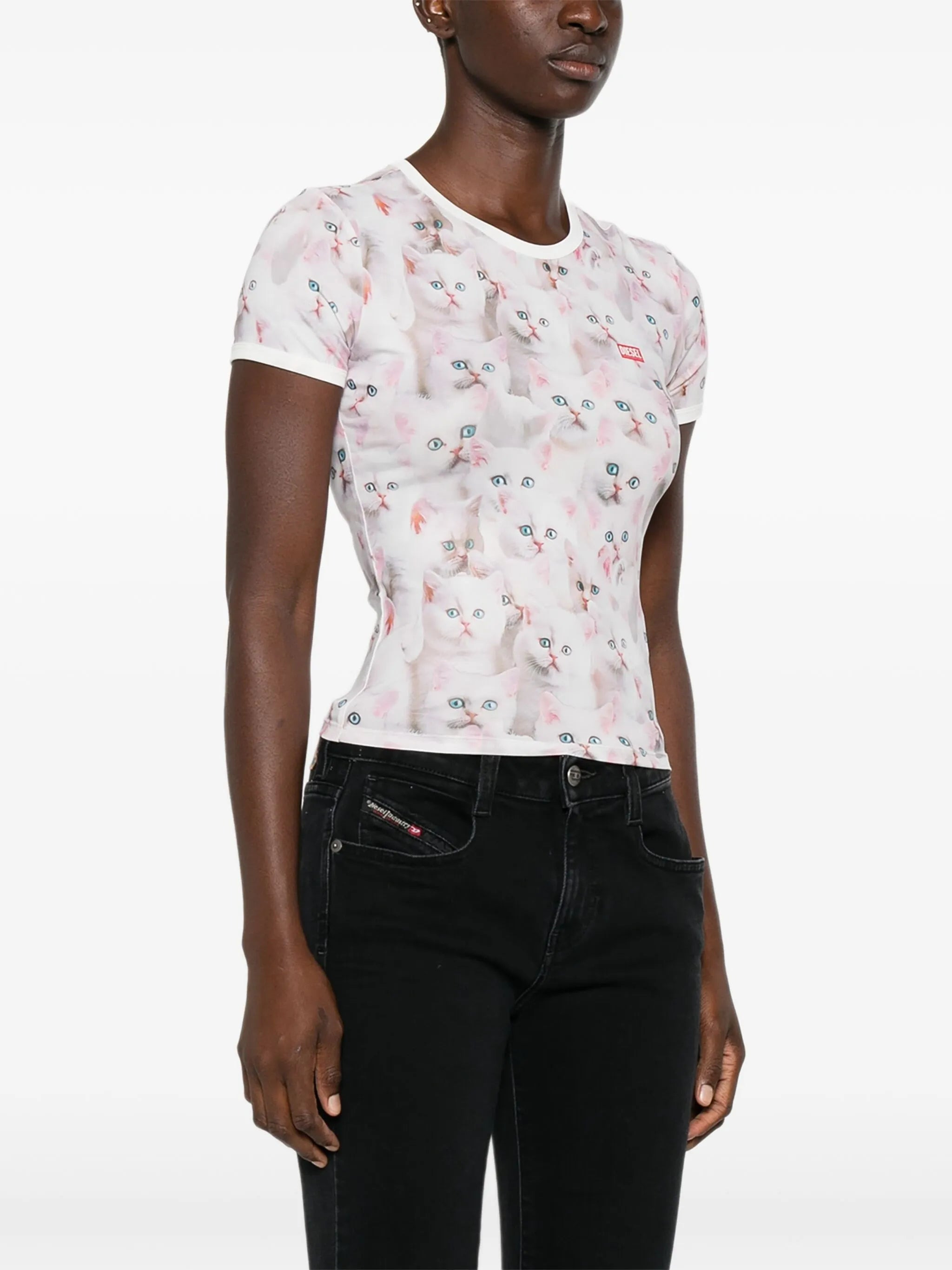 Diesel All-over Cat-print Short-sleeved T-shirt - 5