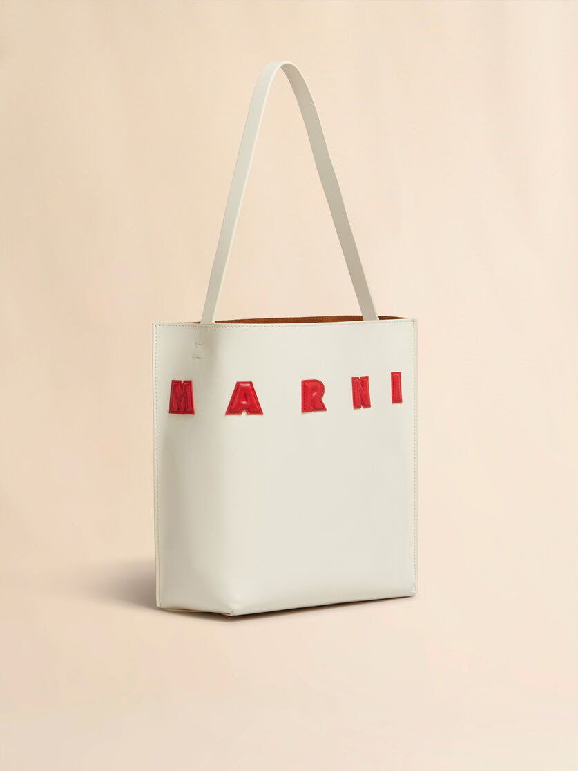 SMALL WHITE LEATHER MUSEO HOBO BAG WITH PATCHES - 6