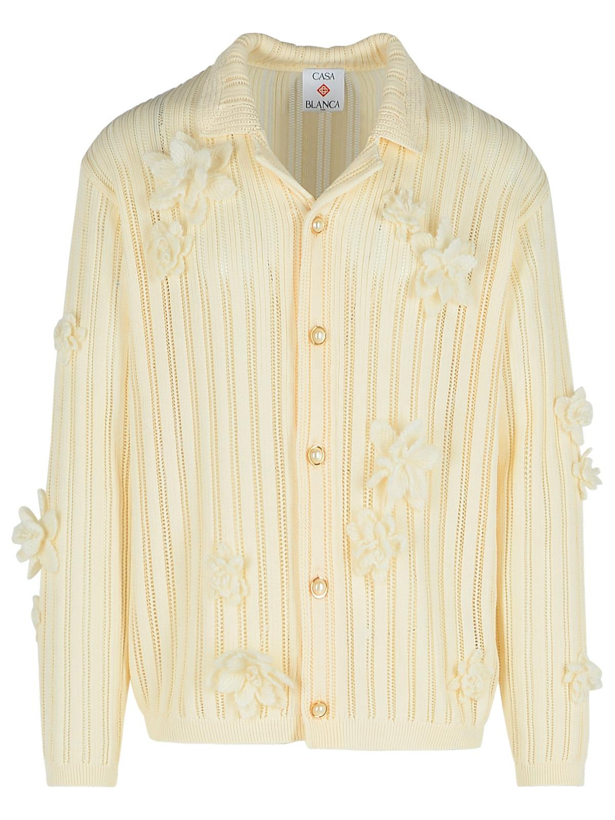 Casablanca Cream Cotton Shirt Men - 1