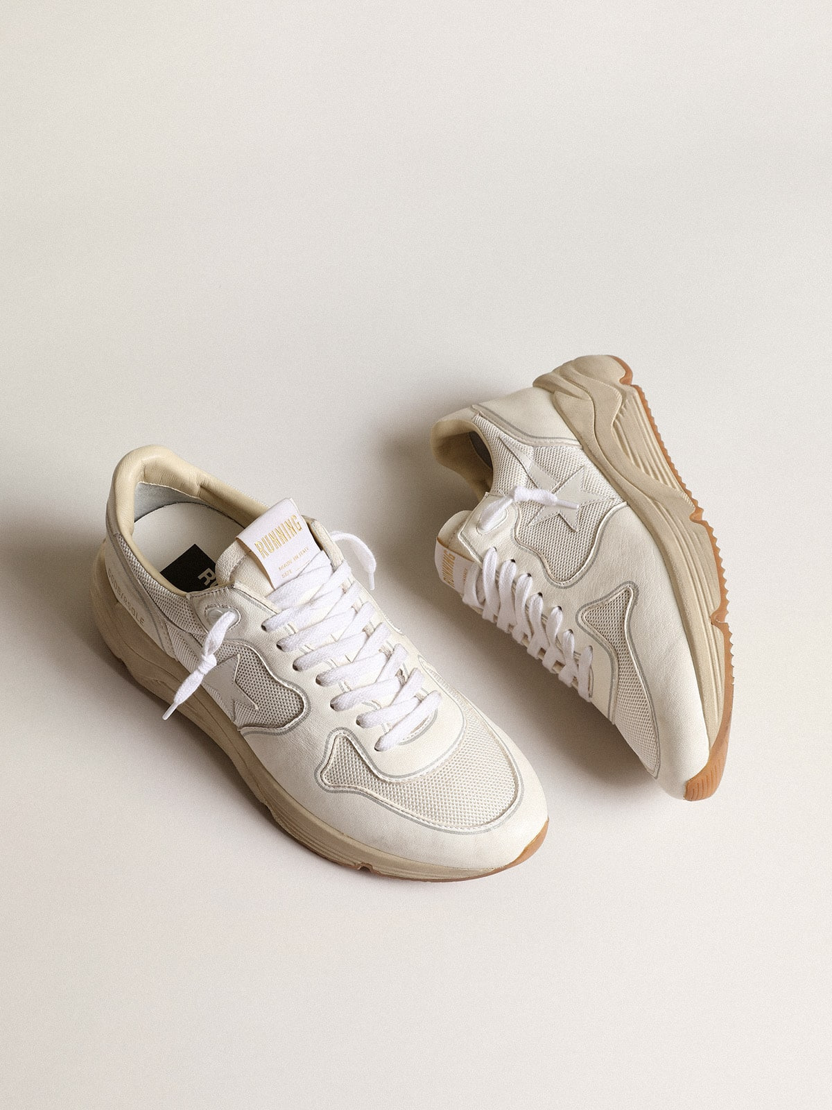 Men's Running Sole in mesh and white nappa - 2