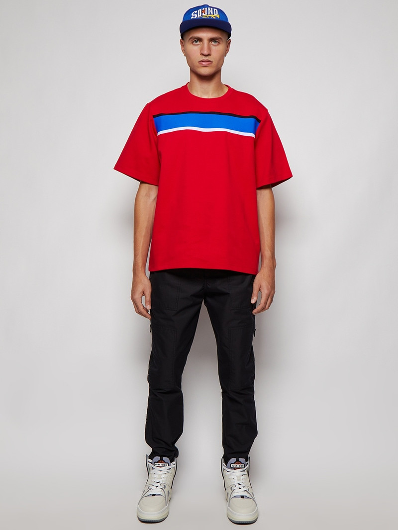 Just Don Striped T-shirt Red And Blue outlook