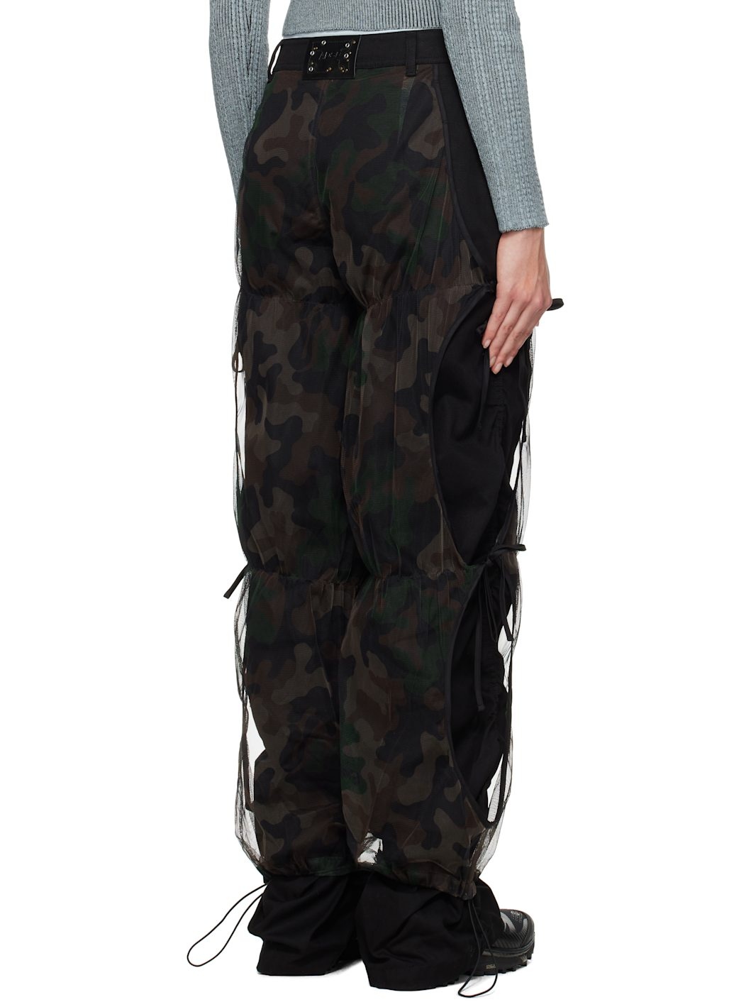 パンツ Andersson Bell camouflage pants Andersson Bell Black Camouflage Mesh Layered Tying Trousers