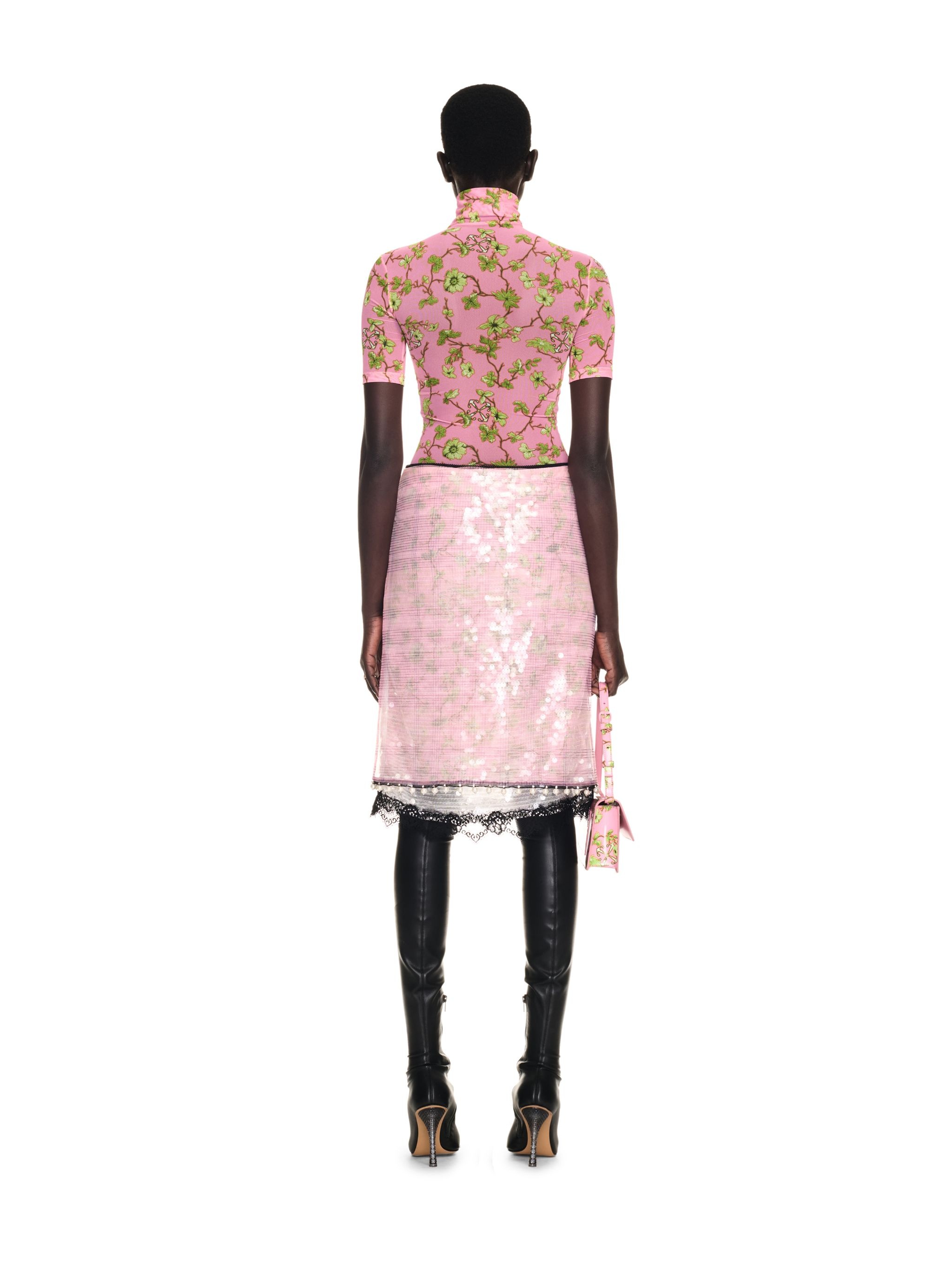 Pink Sequin Ramage Midi Skirt - 4