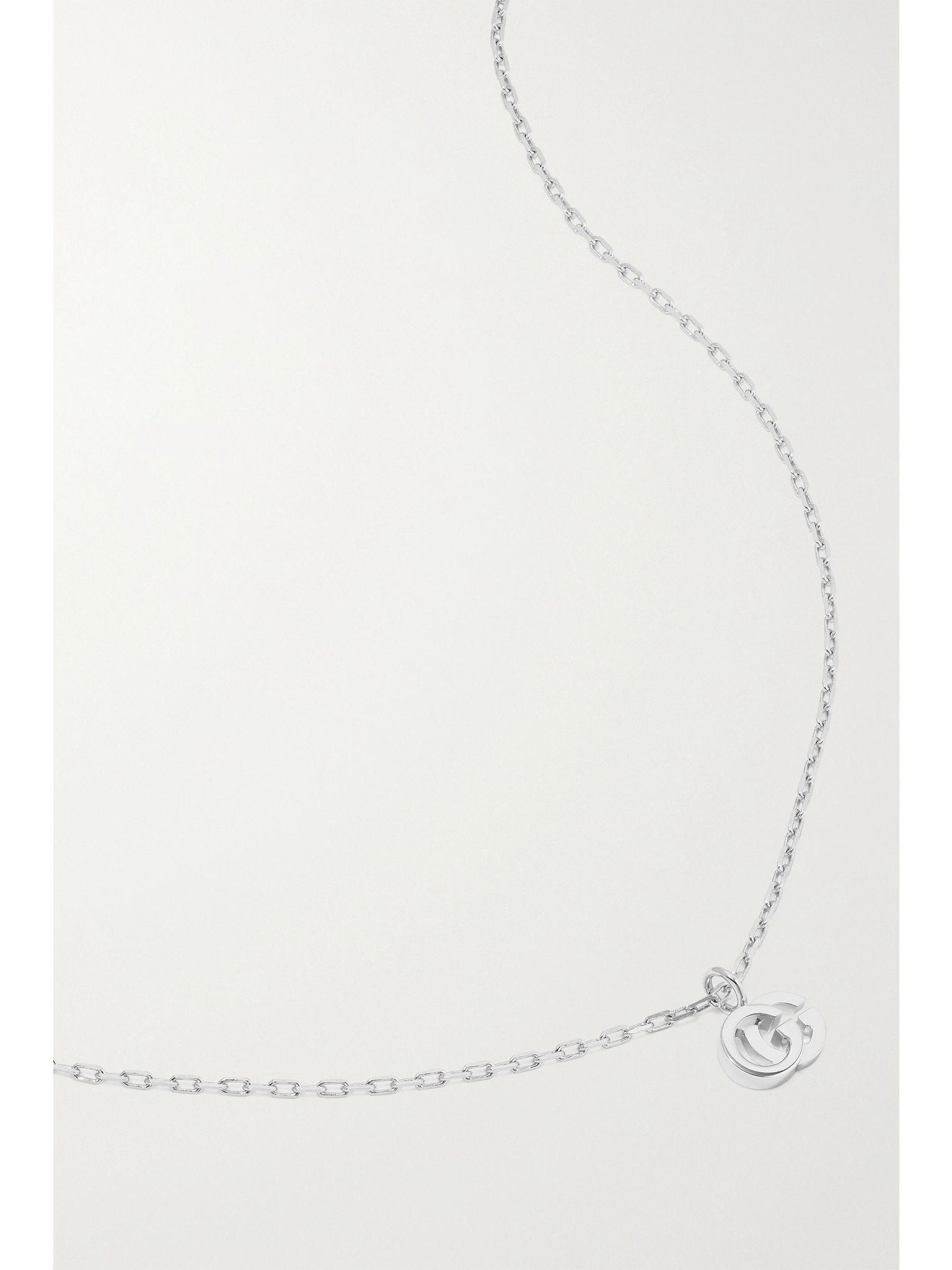 GG Running 18-karat white gold diamond necklace Silver - 4