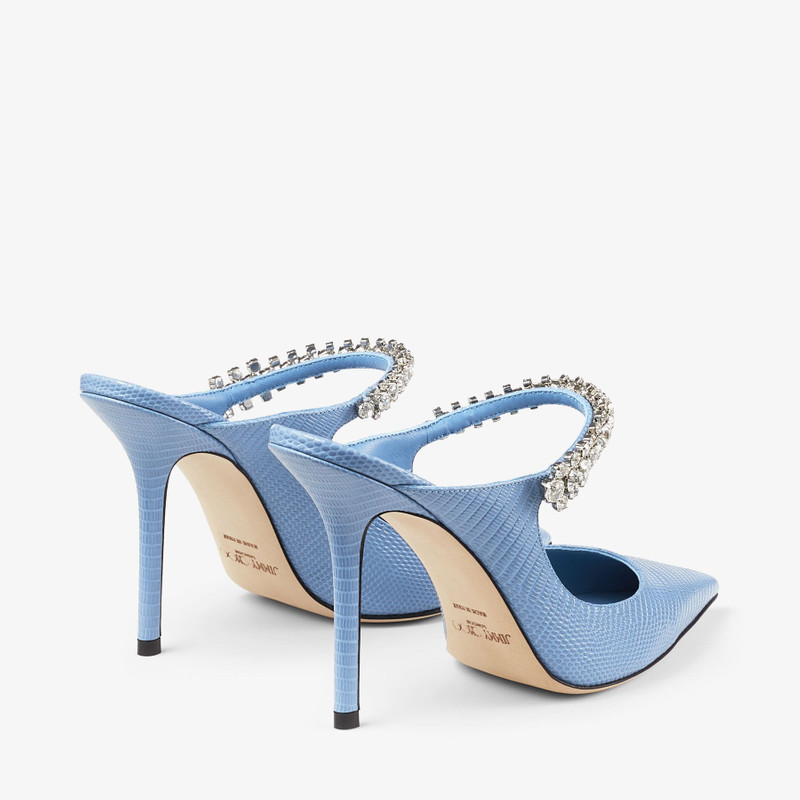 Bing 100 Denim Lizard Print Mules 6
