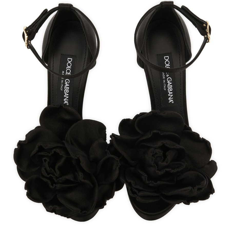 Satin Platform Sandals - 4