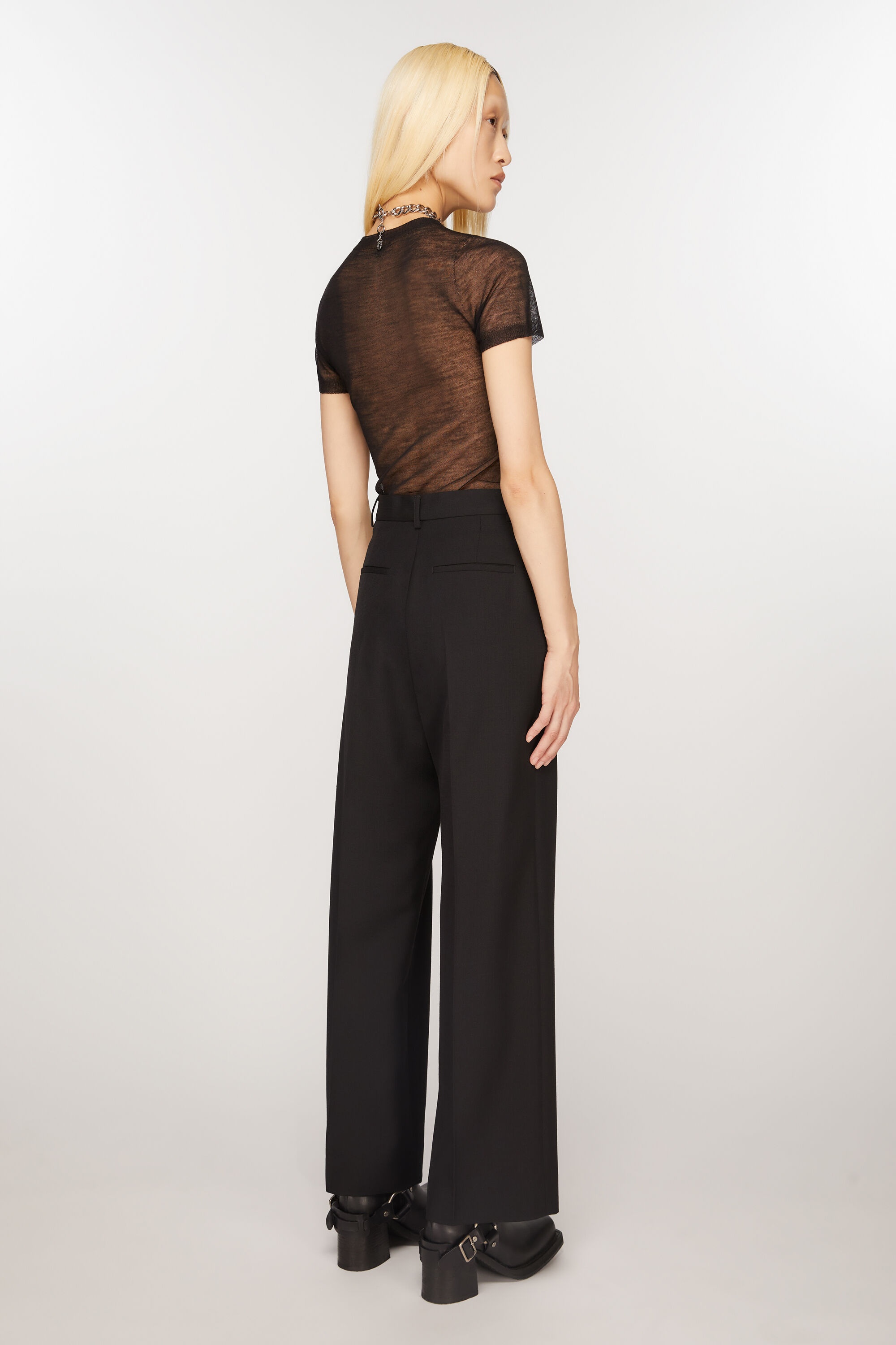 Relaxed tailored trousers - Black - 4