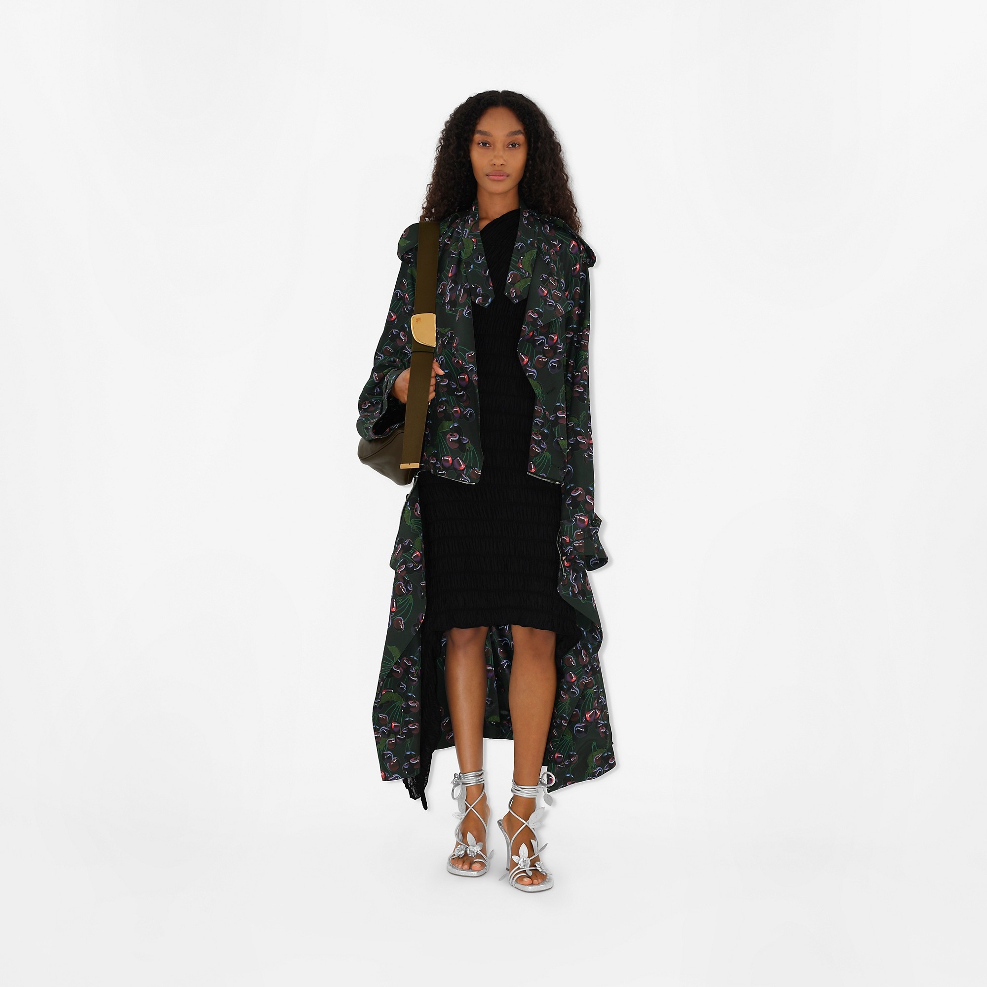 Long Cherry Trench Coat - 2