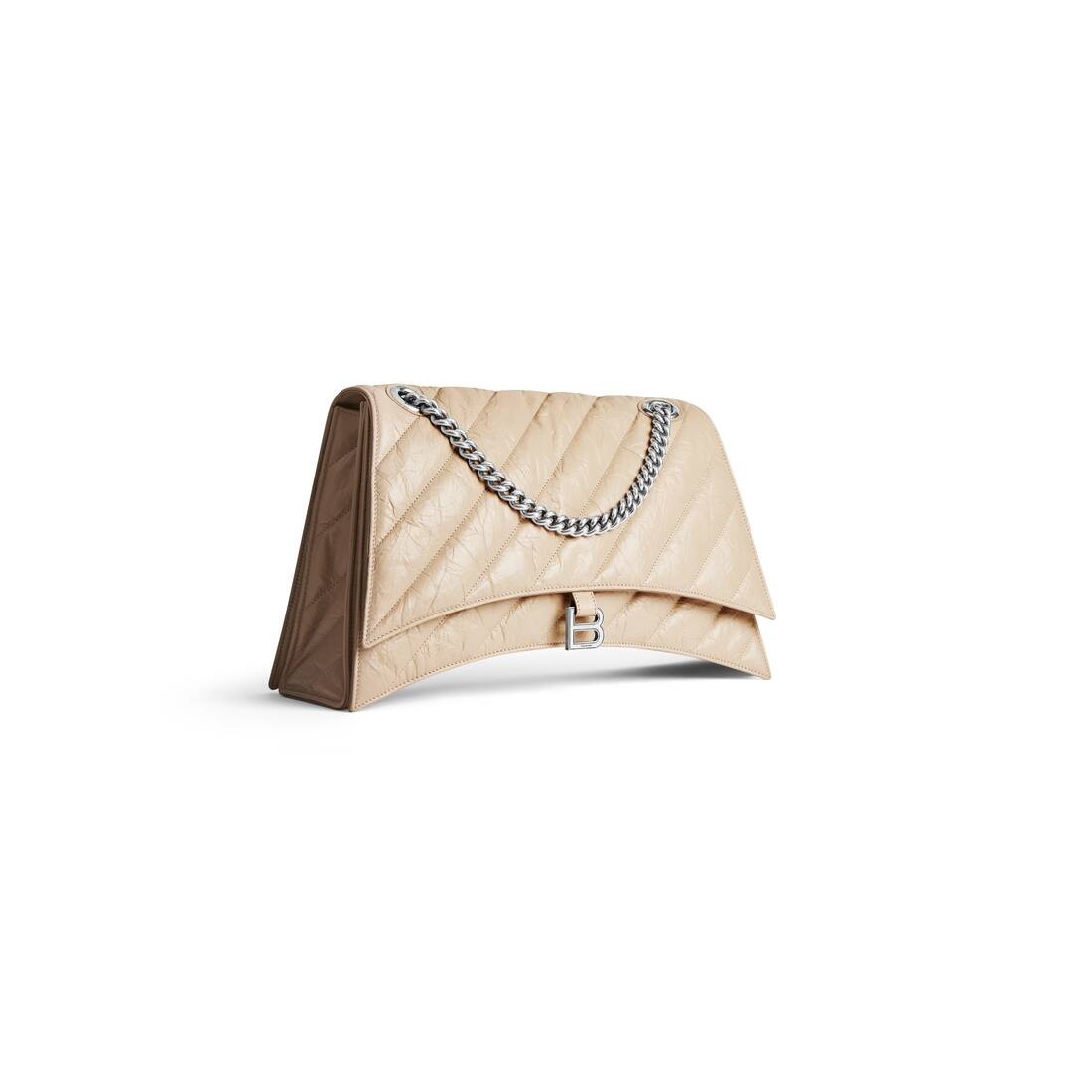 Women's Crush Large Chain Bag Quilted  in Beige - 2