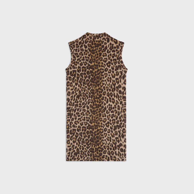 CELINE mini dress IN leopard cashmere outlook