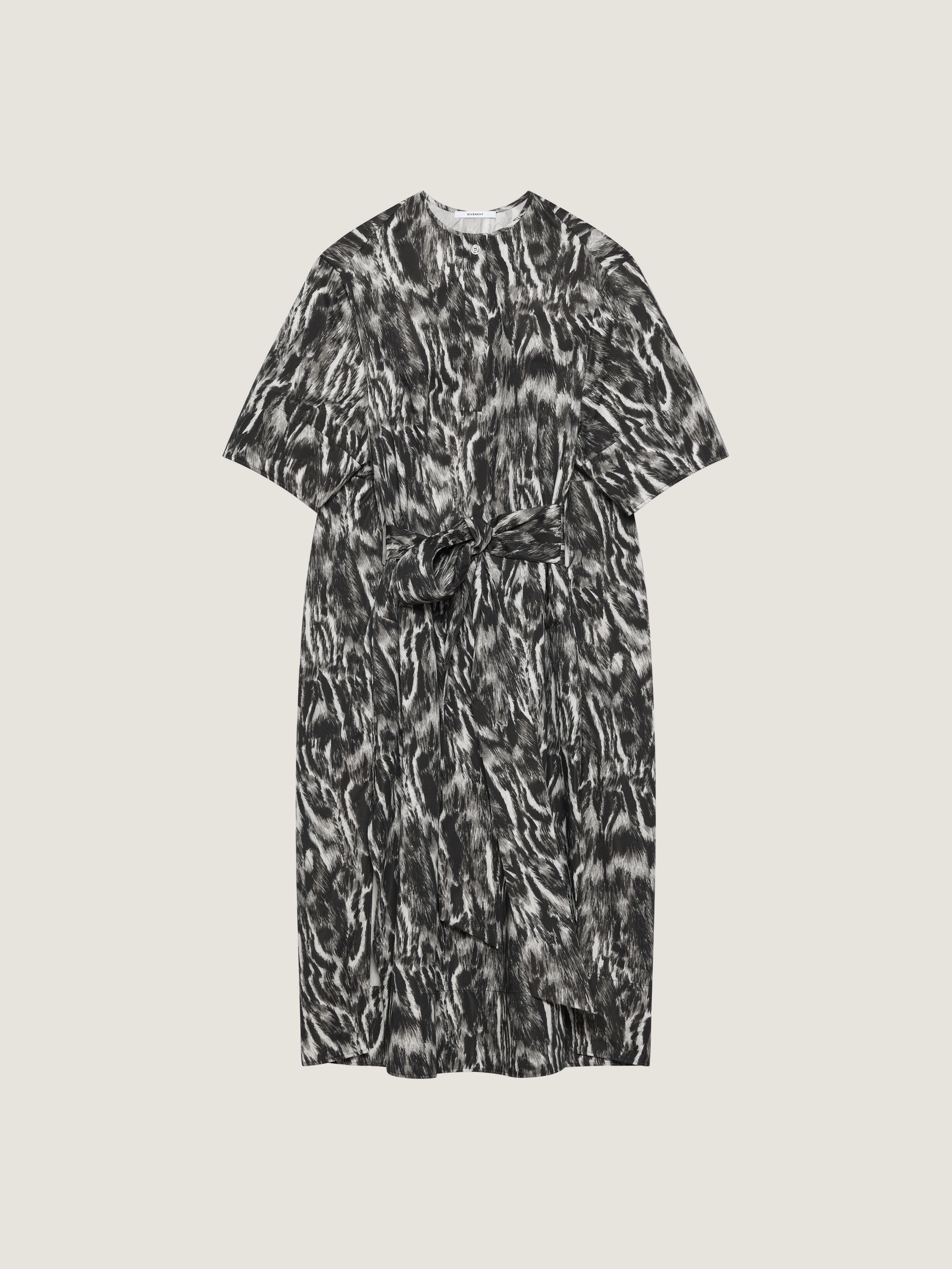 COCOON DRESS IN COTTON WITH ANIMAL PRINT - 1
